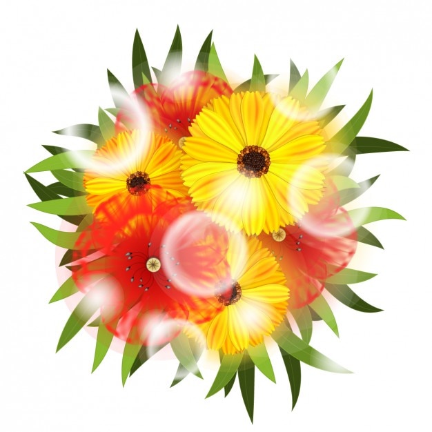 Download Realistic bouquet of flowers Vector | Free Download