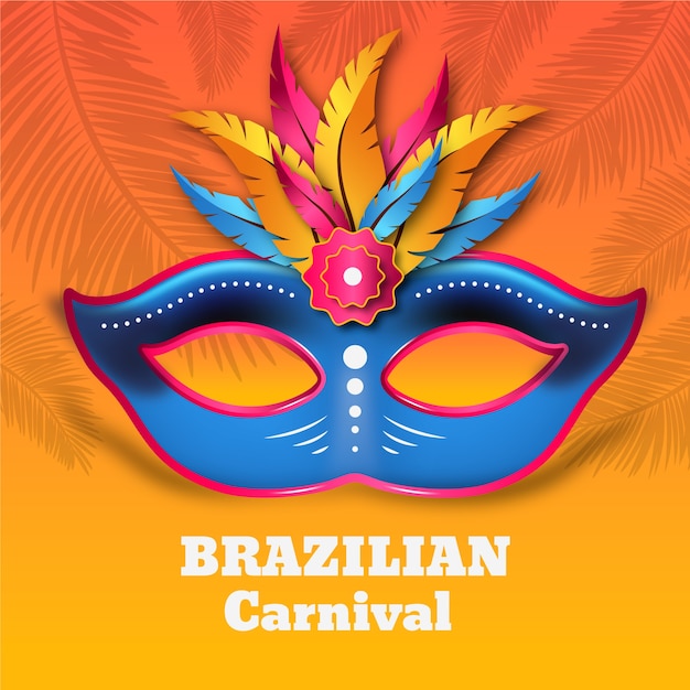 Free Vector | Realistic brazilian carnival with colorful mask