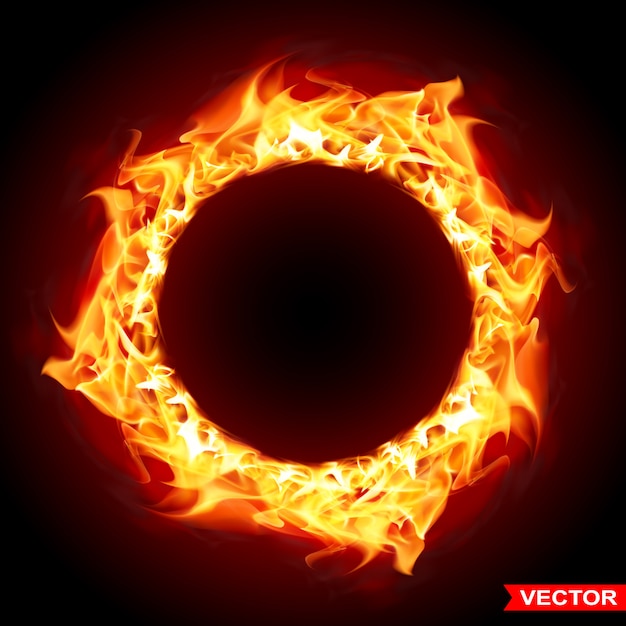 Premium Vector | Realistic burning black fire flame sun