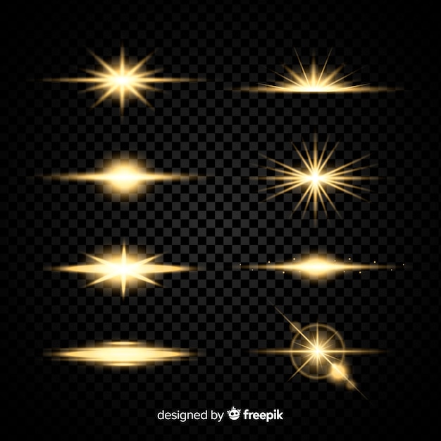 Realistic burst of light collection Vector | Free Download