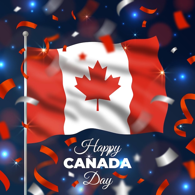 Realistic canada day theme Free Vector