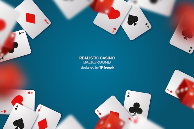 Realistic casino table background with cards | Free Vector