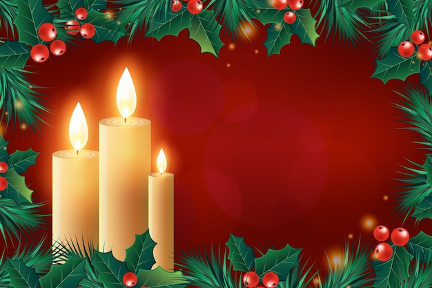 Free Vector | Realistic christmas candle background