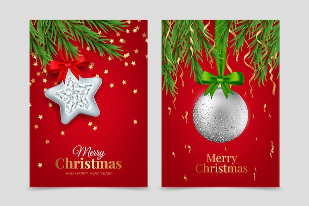 Free Vector | Realistic christmas cards concept