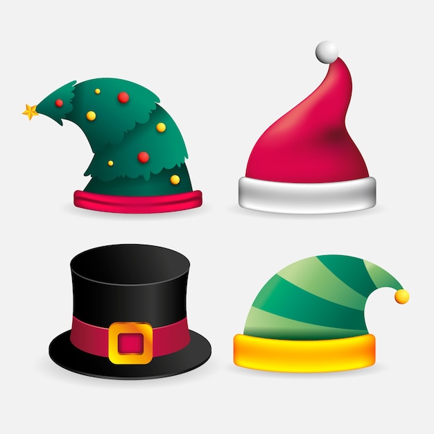 現実的なクリスマスキャラクター帽子イラスト 無料のベクター