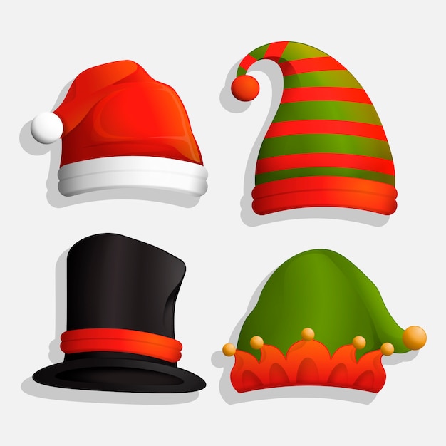 Realistic christmas hats for characters Vector | Free Download