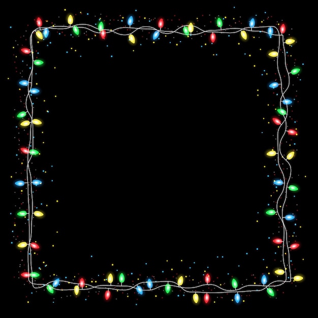 Free Vector | Realistic christmas light frame