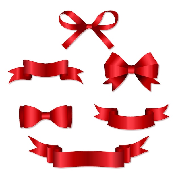 Download Free Vector | Realistic christmas ribbon collection