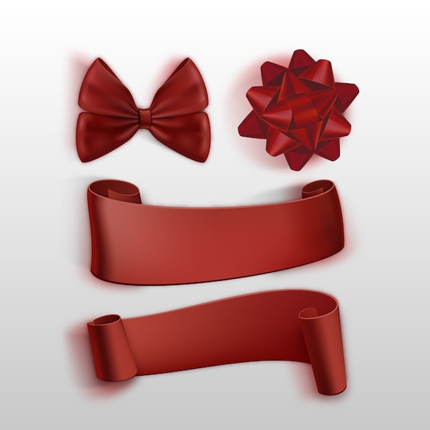 Download Free Vector | Realistic christmas ribbon collection