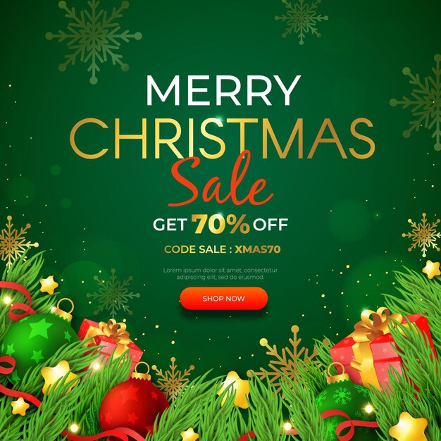 Free Vector Realistic christmas sale template