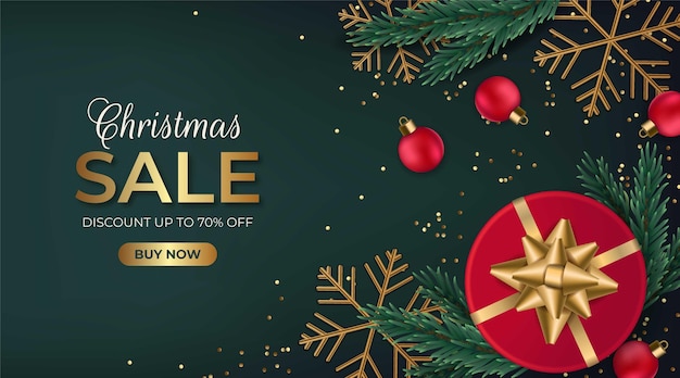 Free Vector | Realistic christmas sale template