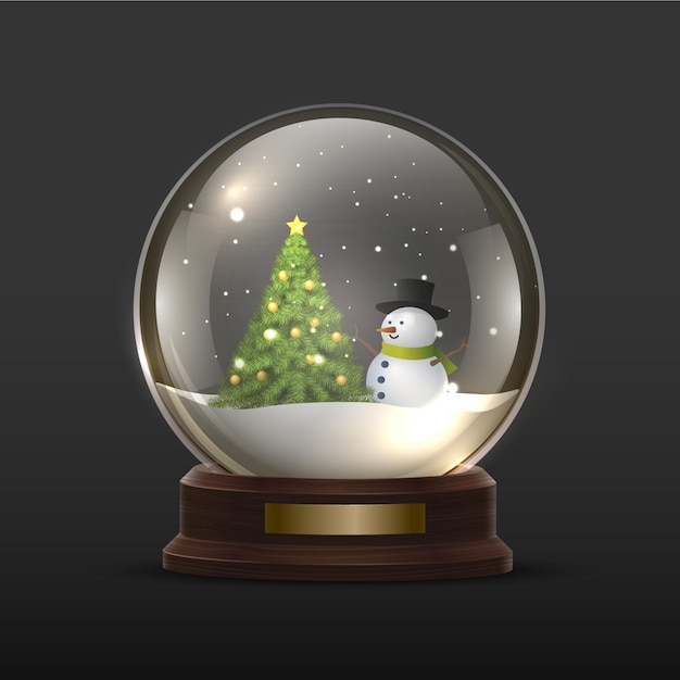 Download Free Vector | Realistic christmas snowball globe