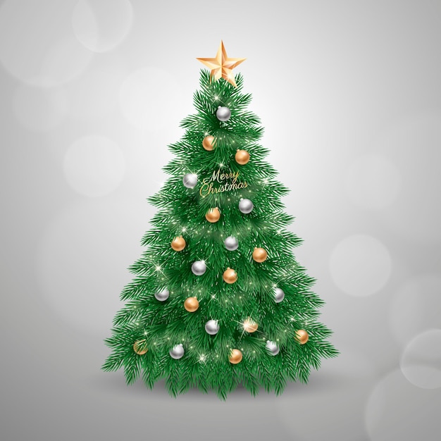Free Vector Realistic christmas tree concept