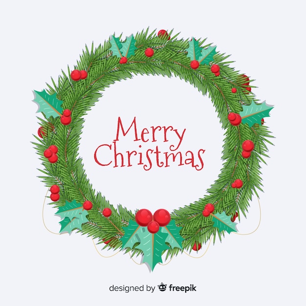 Free Vector | Realistic christmas wreath background