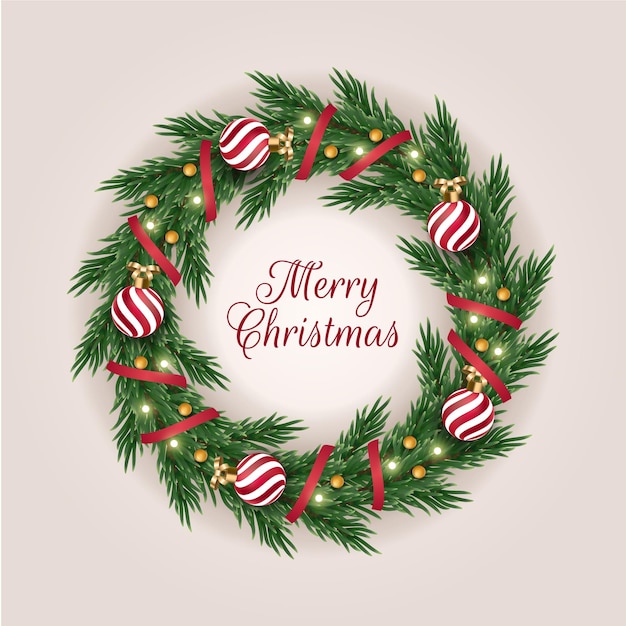 Free Vector | Realistic christmas wreath template