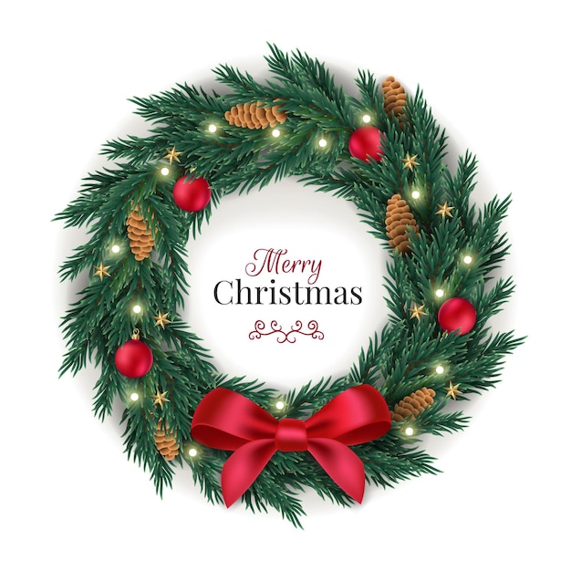 Free Vector Realistic christmas wreath template