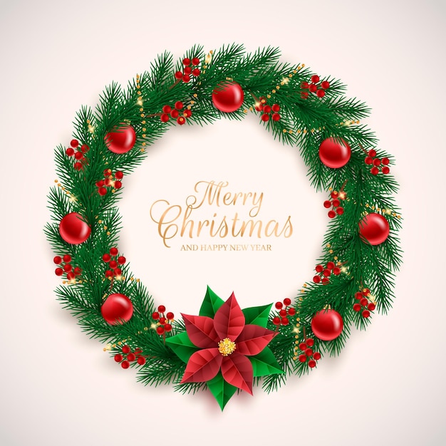 Free Vector Realistic christmas wreath template