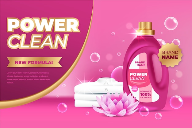 Free Vector Realistic Cleaning Product Advertising