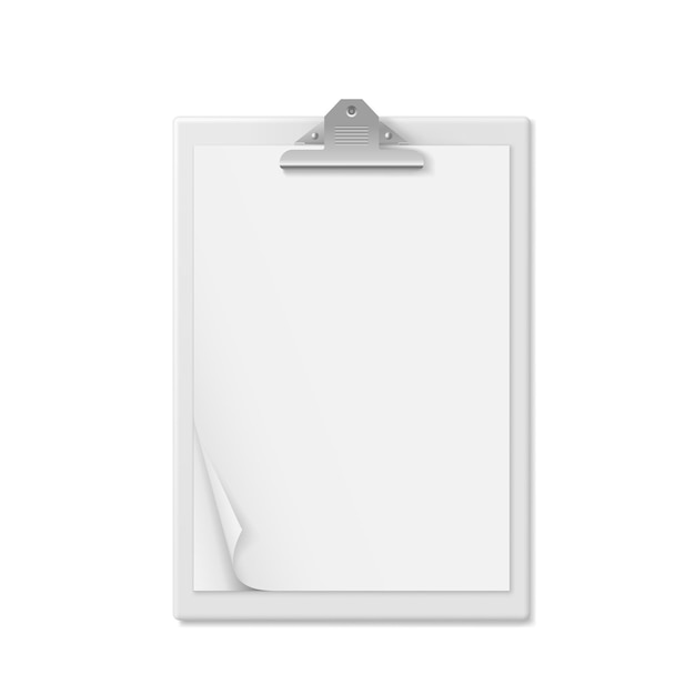Premium Vector Realistic Clipboard Folder With Blank White Sheet Of Paper