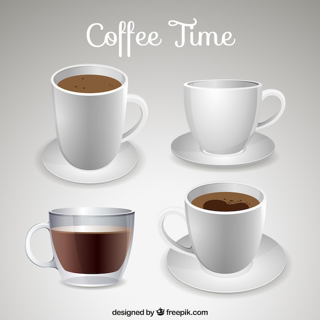 Free Vector | Realistic coffee cups