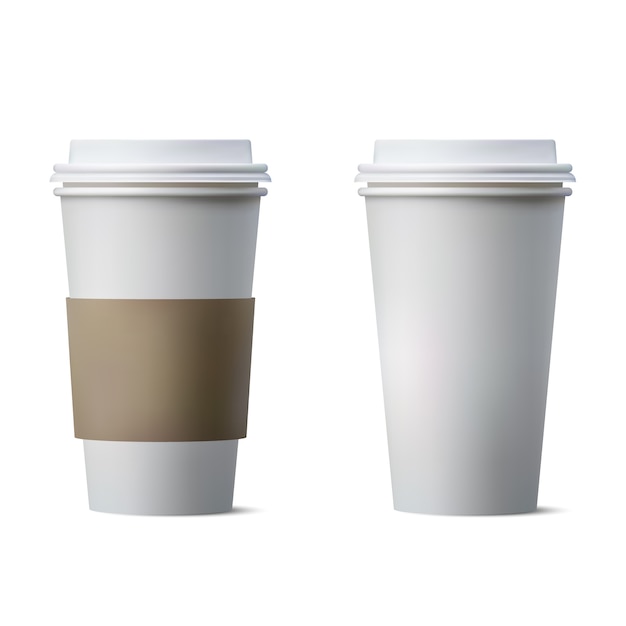 Realistic coffee paper cup | Premium Vector