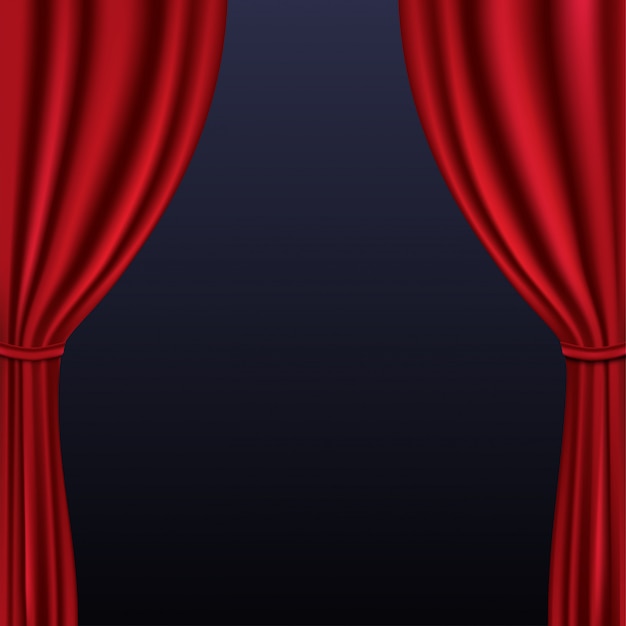 Premium Vector | Realistic colorful red velvet curtain folded on background