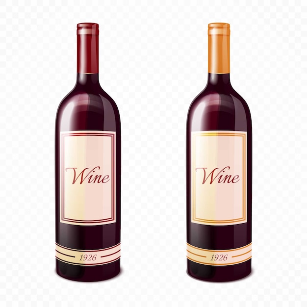 Free Vector | Realistic colorful wine bottle