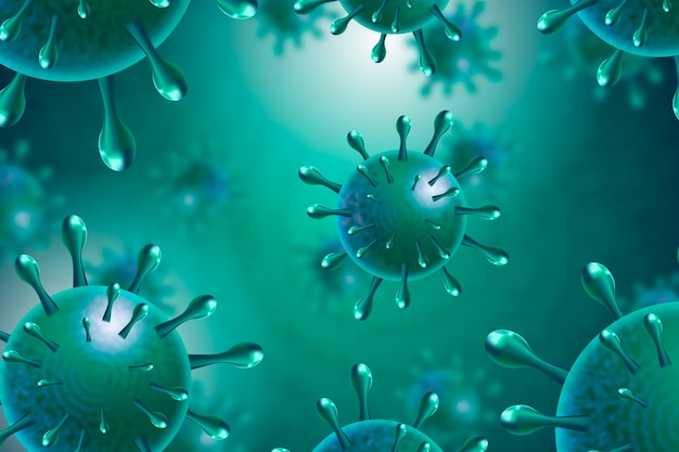 Realistic coronavirus background concept | Free Vector