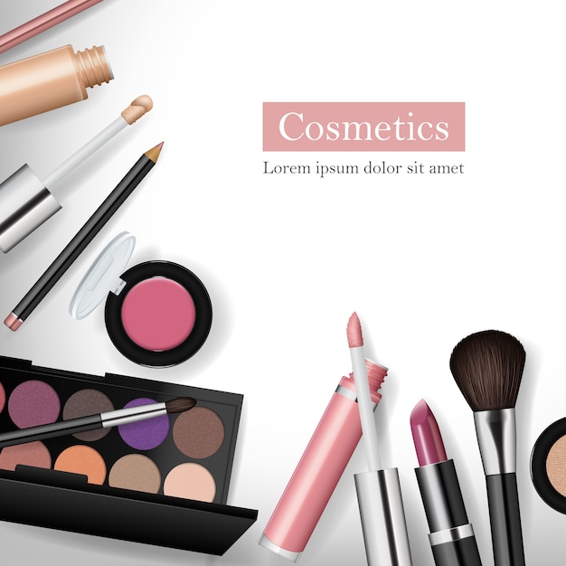 Download Realistic cosmetic tools mockup set Vector | Premium Download