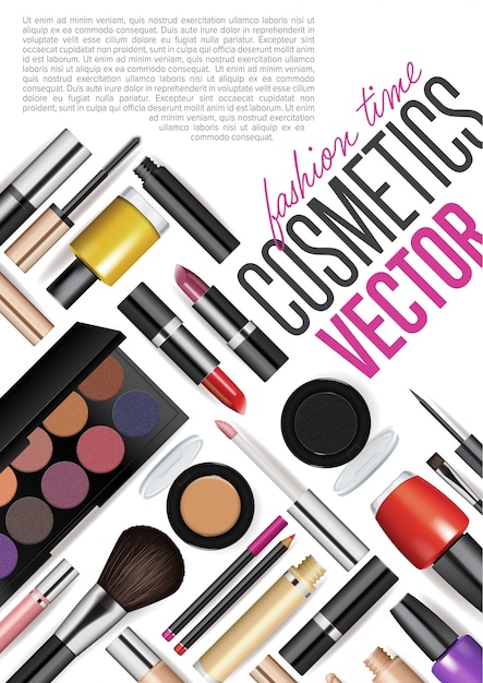 Download Realistic cosmetic tools mockup set Vector | Premium Download