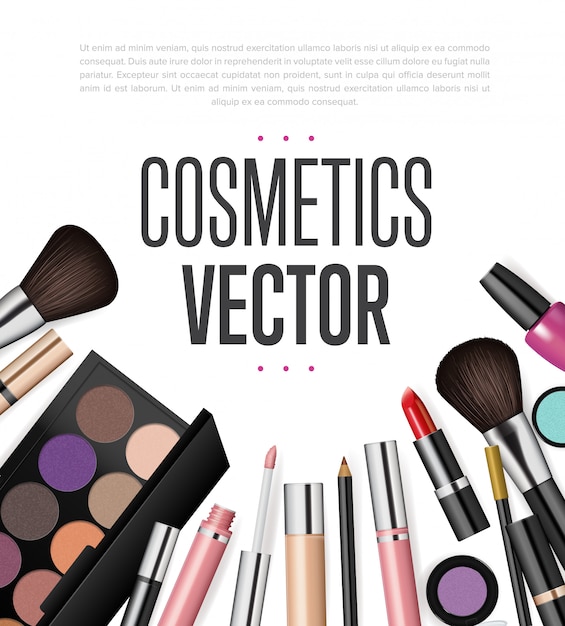 Download Realistic cosmetic tools mockup set | Premium Vector