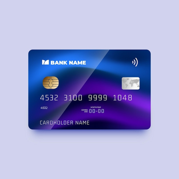 Free Vector  Realistic glass effect credit card