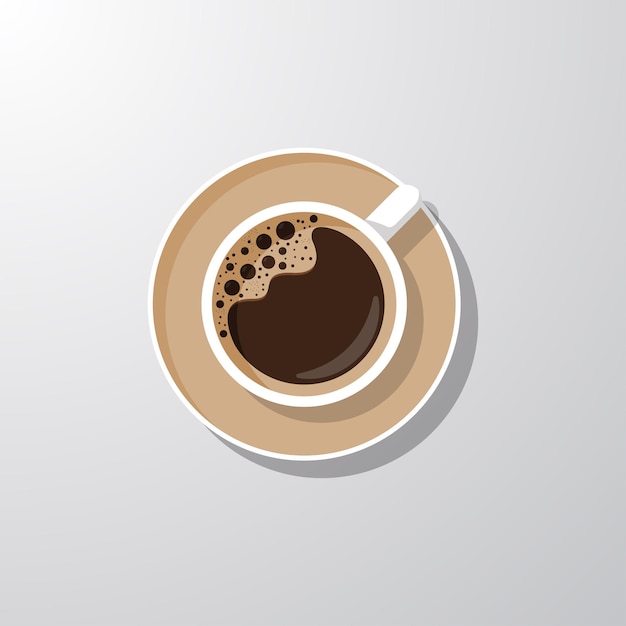 Premium Vector | Realistic cup of coffee top view