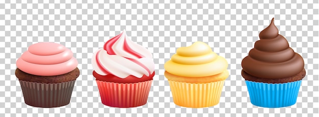 Download Free Realistic Cupcakes With Cream Muffins Isolated On Transparent Use our free logo maker to create a logo and build your brand. Put your logo on business cards, promotional products, or your website for brand visibility.