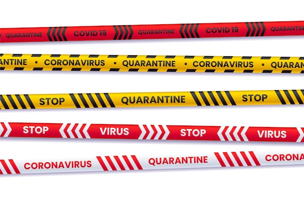 Premium Vector | Realistic cut quarantine tape