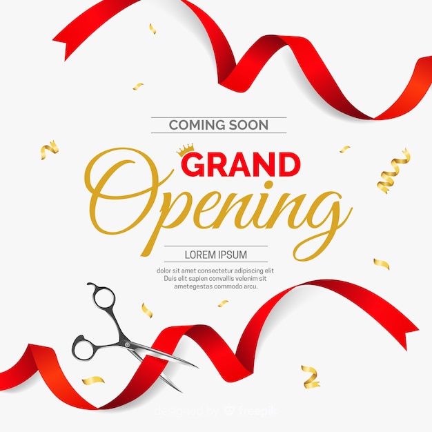 Premium Vector Realistic Cut Ribbon Grand Opening Background