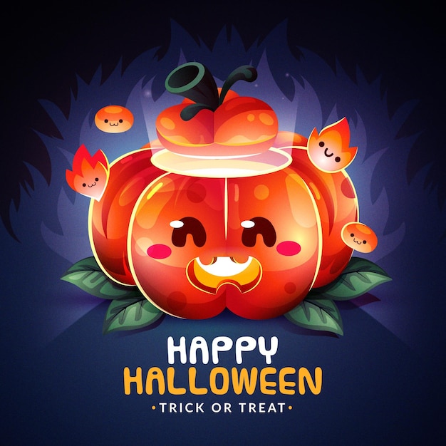 Download Free Vector | Realistic cute halloween pumpkin