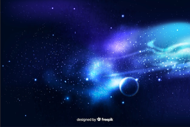 Realistic Dark Abstract Galaxy Background Free Vector