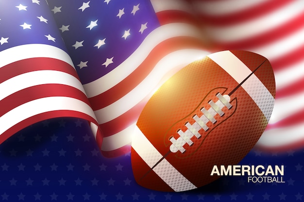 Download Realistic design american football with flag | Free Vector