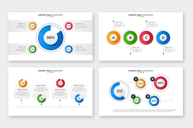 リアルなデザインのハーベイボールダイアグラム 無料のベクター