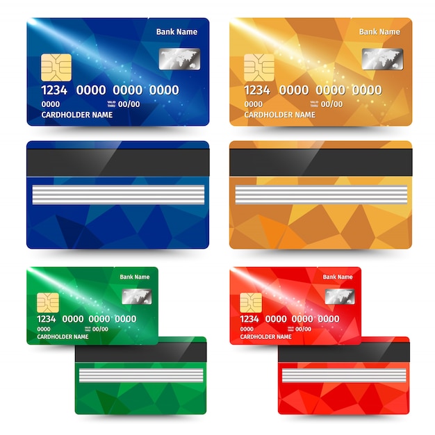 Premium Vector | Realistic detailed credit card with abstract geometric ...