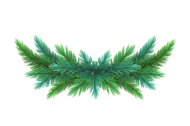Premium Vector | A realistic, detailed new year's wreath of pine tree