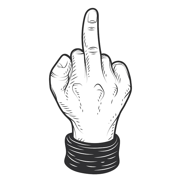 Free Vector Realistic Drawn Hand With Fuck You Symbol