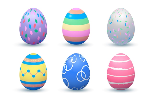 Free Vector Realistic Easter Day Egg Collection