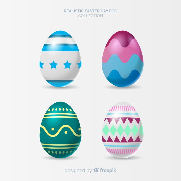 Download Realistic easter egg collection | Free Vector