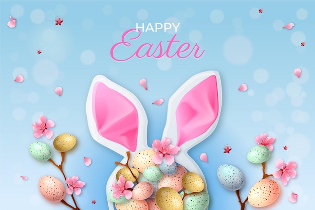 Premium Vector | Realistic easter illustration