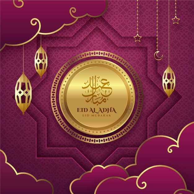 Free Vector | Realistic eid al-adha illustration