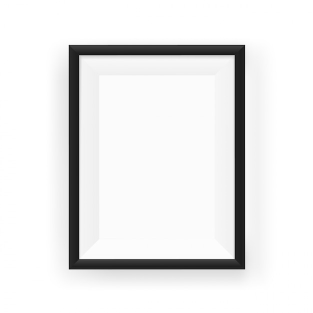 Premium Vector | Realistic empty black picture frame on a wall. vector ...