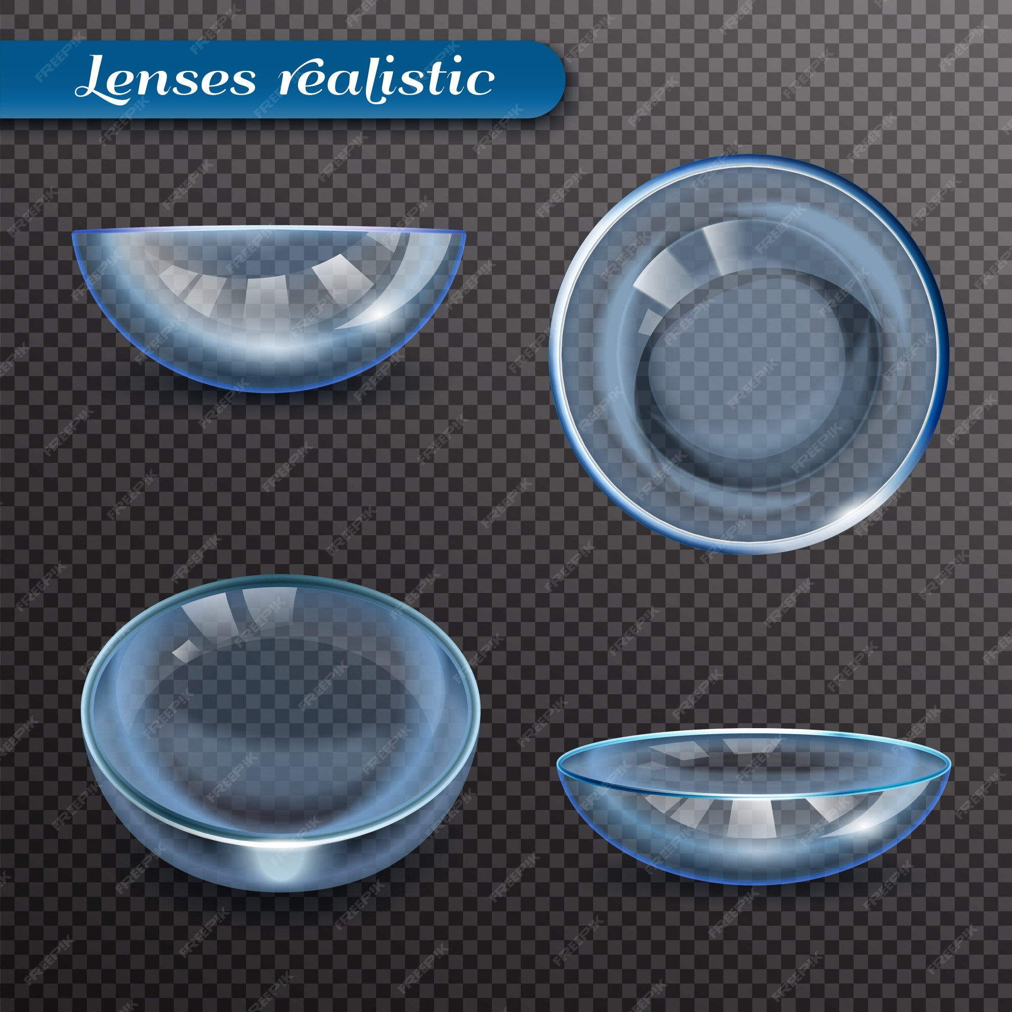 Free Vector | Realistic eye lenses transparent set