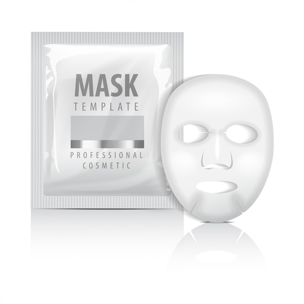 Download Realistic facial sheet mask and sachet. blank template ...